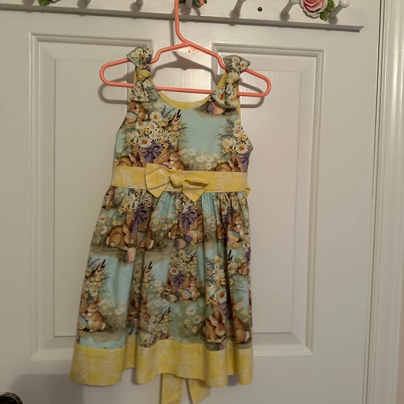 Boutique Easter Bunny Dress | Size 24 Months Another missed- 2T | Teal / Yellow - Picture 1 of 2
